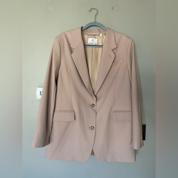 BABATON x ARITZIA Oversized Tan Wool Blend Blazer Size Large - Picture 2 of 12